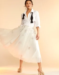 Cynthia Rowley Butterfly Tulle Skirt White Sale