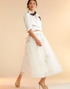 Cynthia Rowley Butterfly Tulle Skirt White Sale