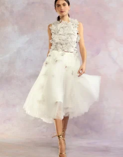Cynthia Rowley Butterfly Tulle Skirt White Sale