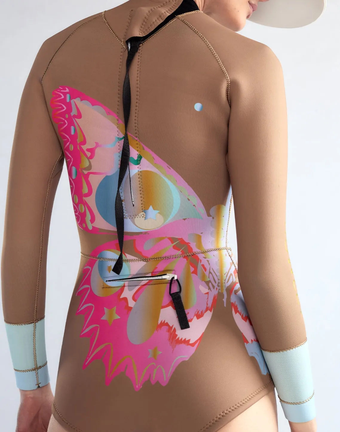 Cynthia Rowley Butterfly Wetsuit CAMEL New