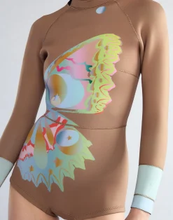 Cynthia Rowley Butterfly Wetsuit CAMEL New