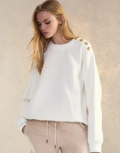 Cynthia Rowley Button Up Sweatshirt White Best