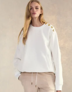 Cynthia Rowley Button Up Sweatshirt White Best