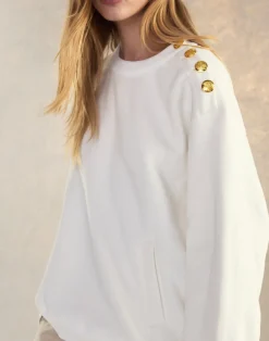 Cynthia Rowley Button Up Sweatshirt White Best