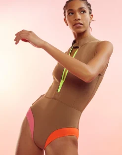 Cynthia Rowley Byron Wetsuit CAMEL Sale