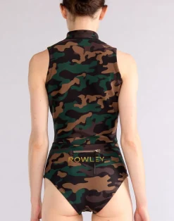 Cynthia Rowley Camo Sleeveless Wetsuit GRNCAM Fashion