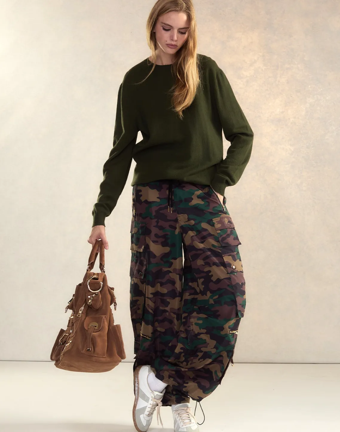 Cynthia Rowley Camouflage Cargo Pants GRNCAM Fashion