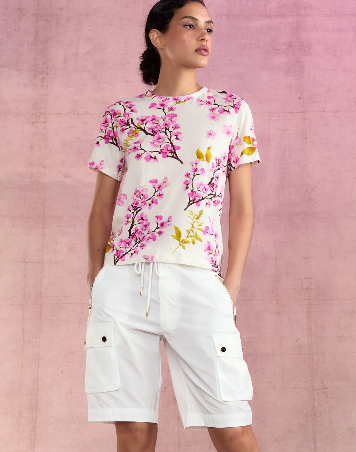 Cynthia Rowley Cargo Board Shorts White Outlet