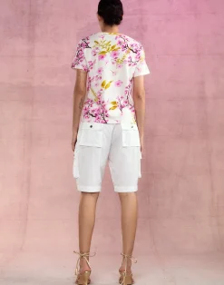 Cynthia Rowley Cargo Board Shorts White Outlet