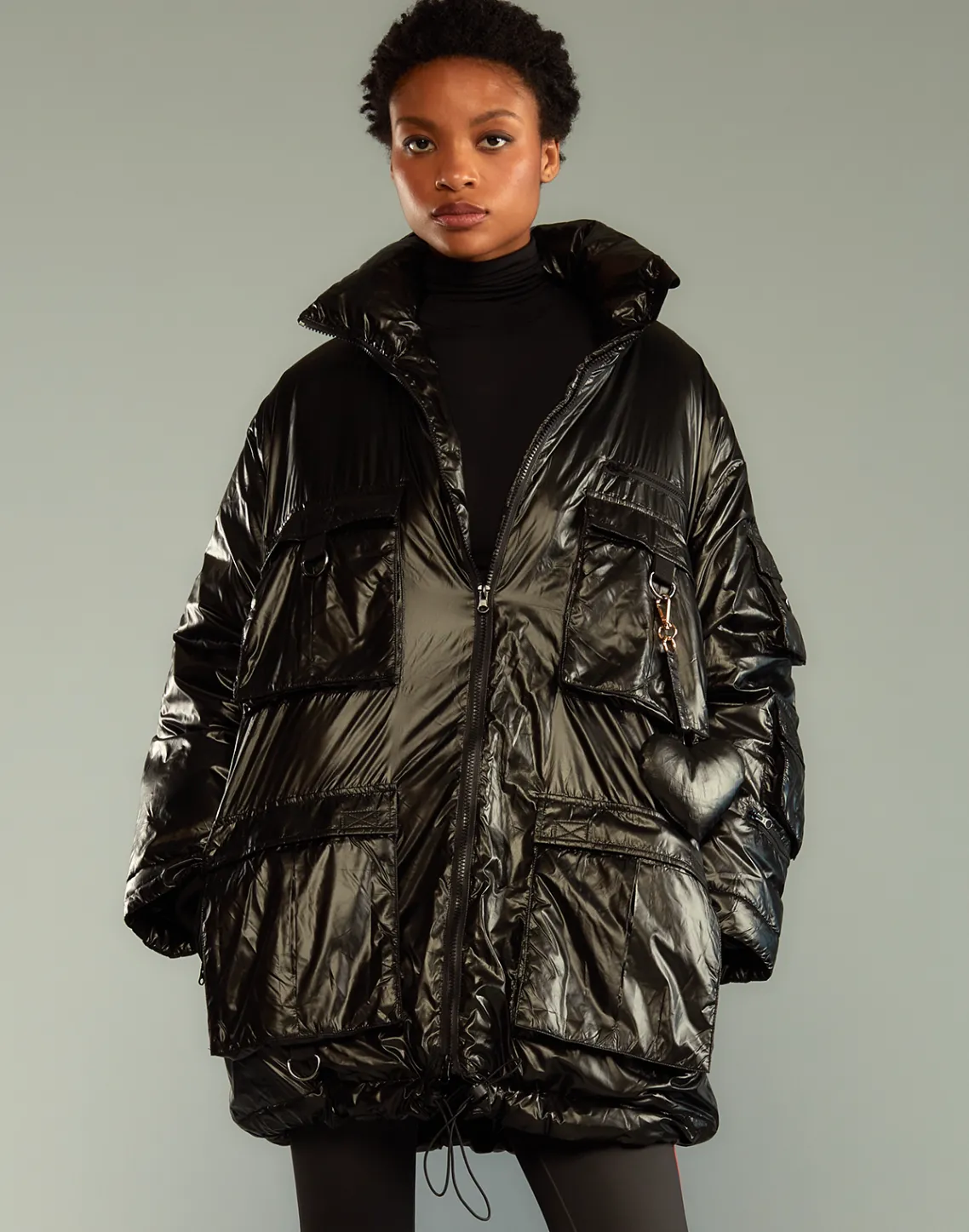 Cynthia Rowley Cargo Pocket Puffer Coat BLACK Online