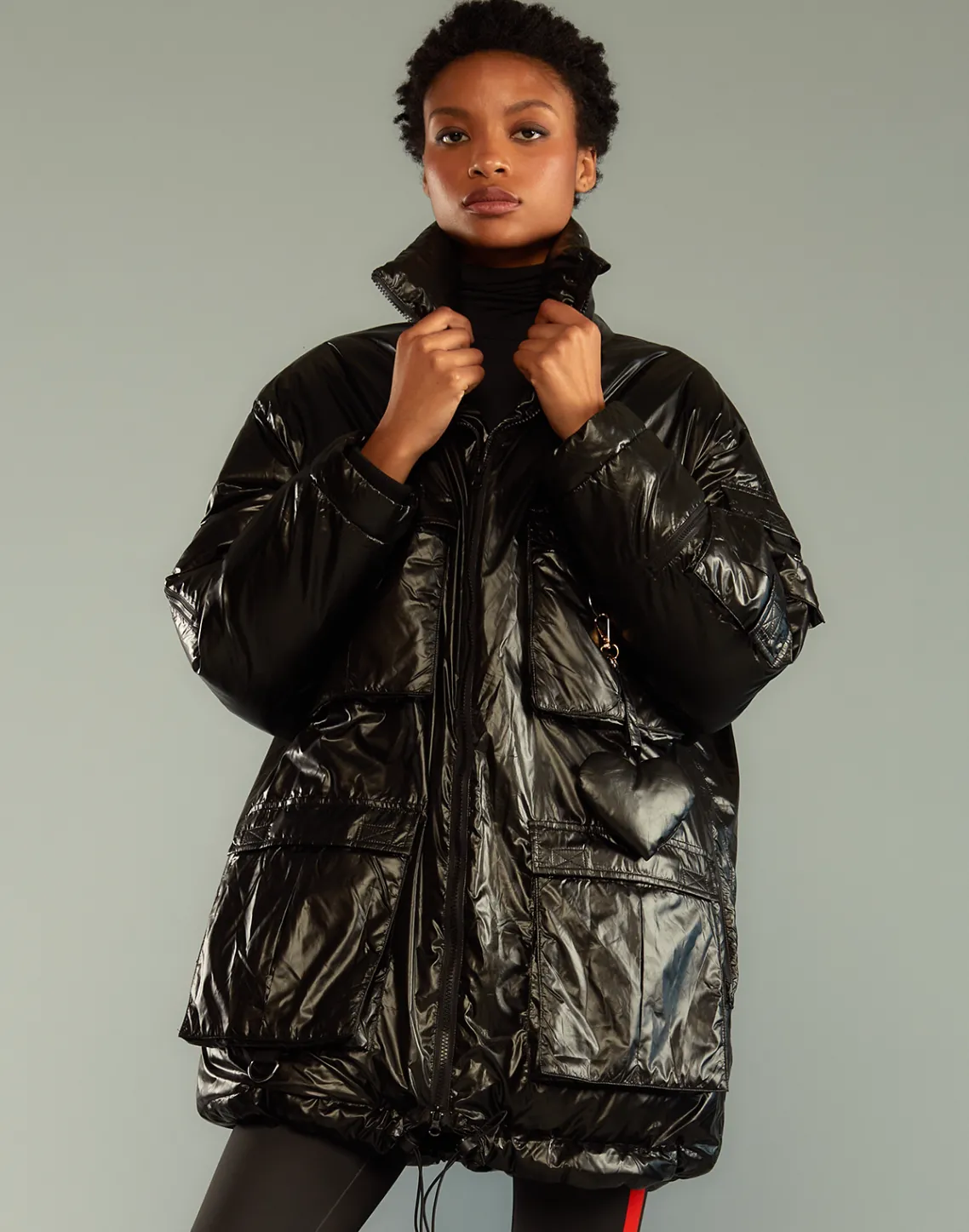 Cynthia Rowley Cargo Pocket Puffer Coat BLACK Online