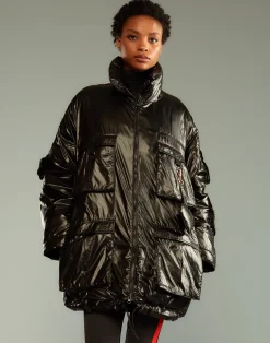 Cynthia Rowley Cargo Pocket Puffer Coat BLACK Online
