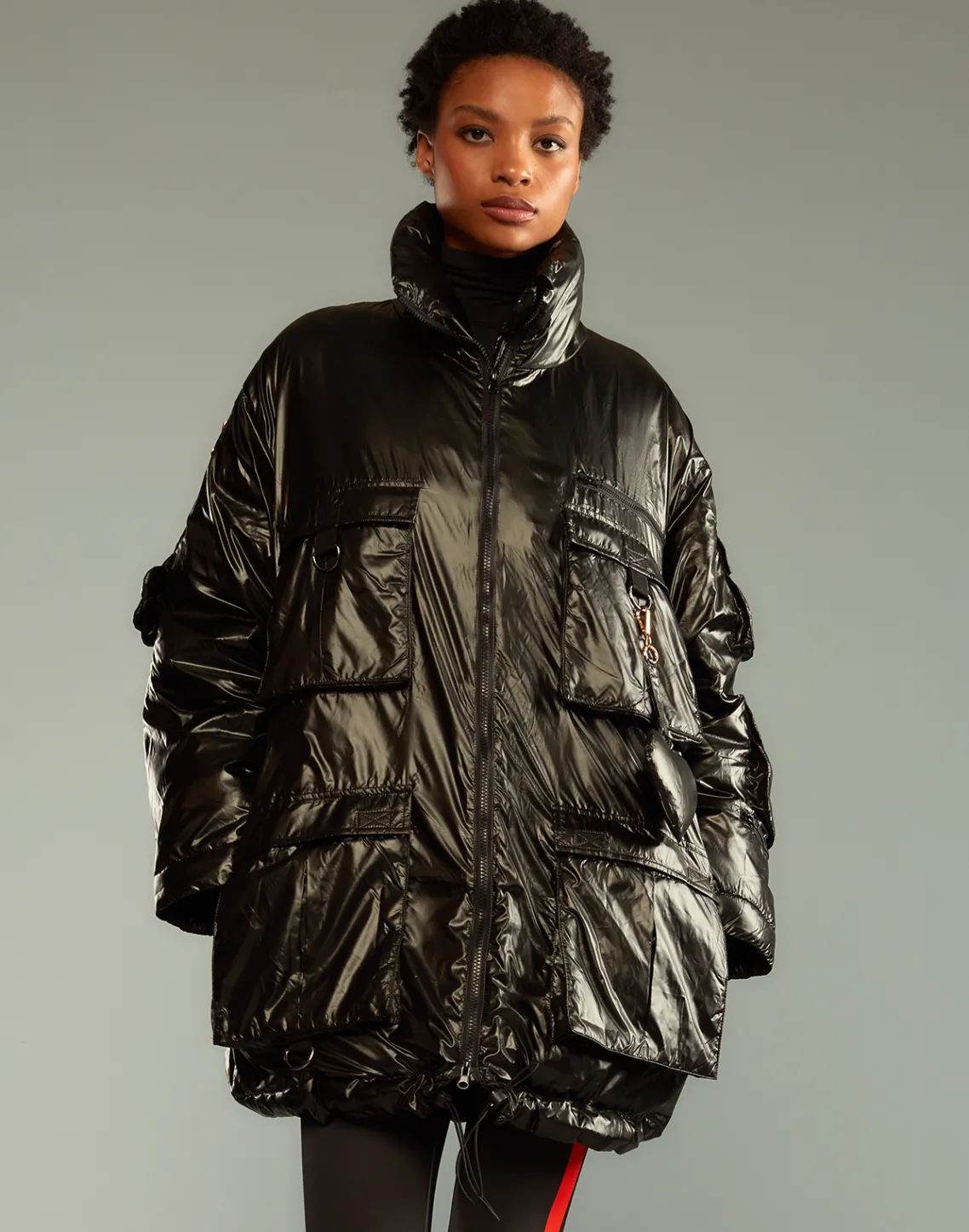 Cynthia Rowley Cargo Pocket Puffer Coat BLACK Online