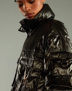 Cynthia Rowley Cargo Pocket Puffer Coat BLACK Online