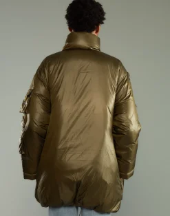 Cynthia Rowley Cargo Pocket Puffer Coat GREEN Fashion