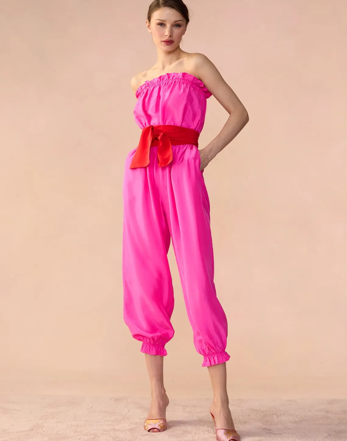 Cynthia Rowley Cassis Jumpsuit PNKRD Hot