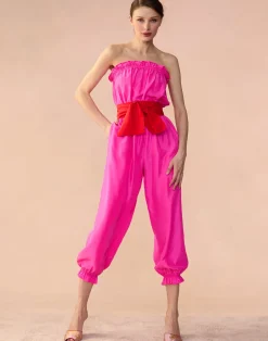 Cynthia Rowley Cassis Jumpsuit PNKRD Hot