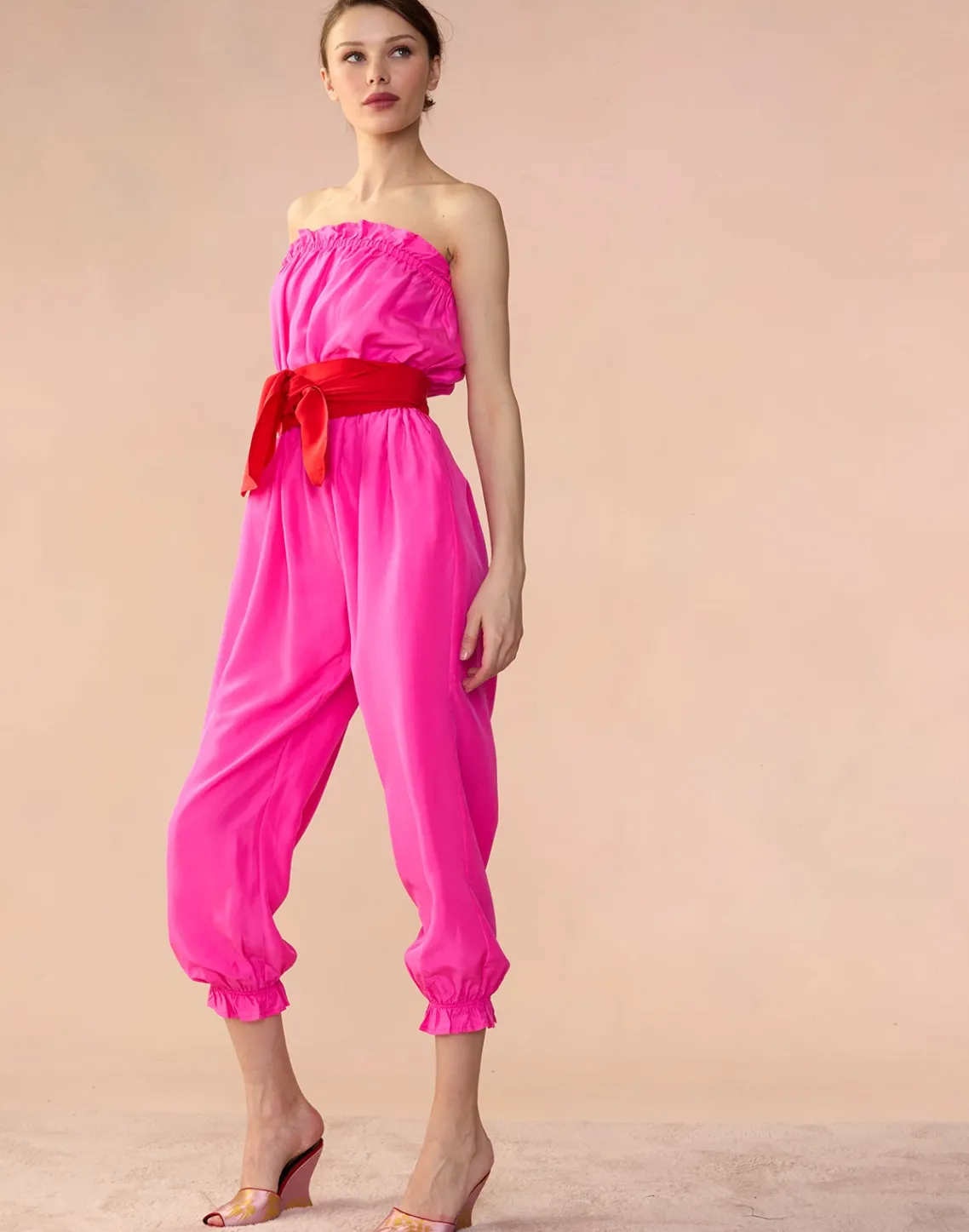 Cynthia Rowley Cassis Jumpsuit PNKRD Hot