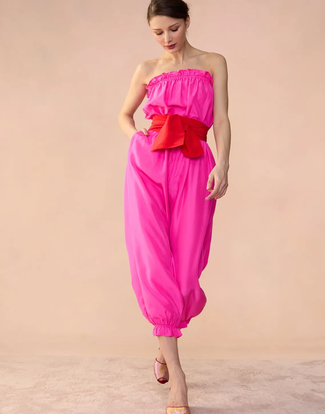 Cynthia Rowley Cassis Jumpsuit PNKRD Hot