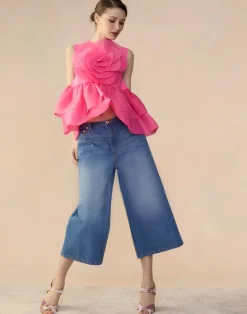 Cynthia Rowley Chloe Organza Flower Top HTPNK Online