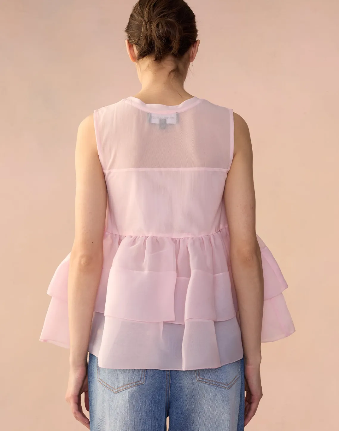 Cynthia Rowley Chloe Organza Flower Top PINK Discount