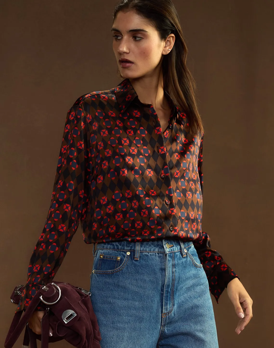 Cynthia Rowley Collectible Silk Shirt GEOBLRD Fashion