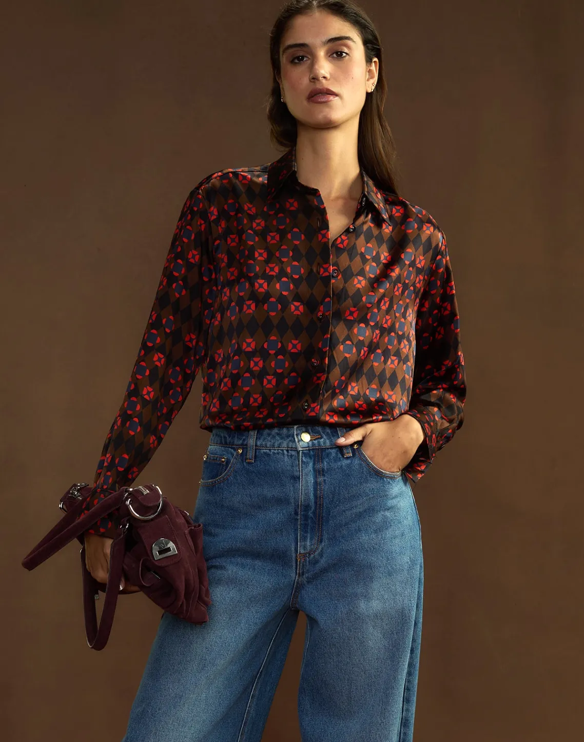 Cynthia Rowley Collectible Silk Shirt GEOBLRD Fashion