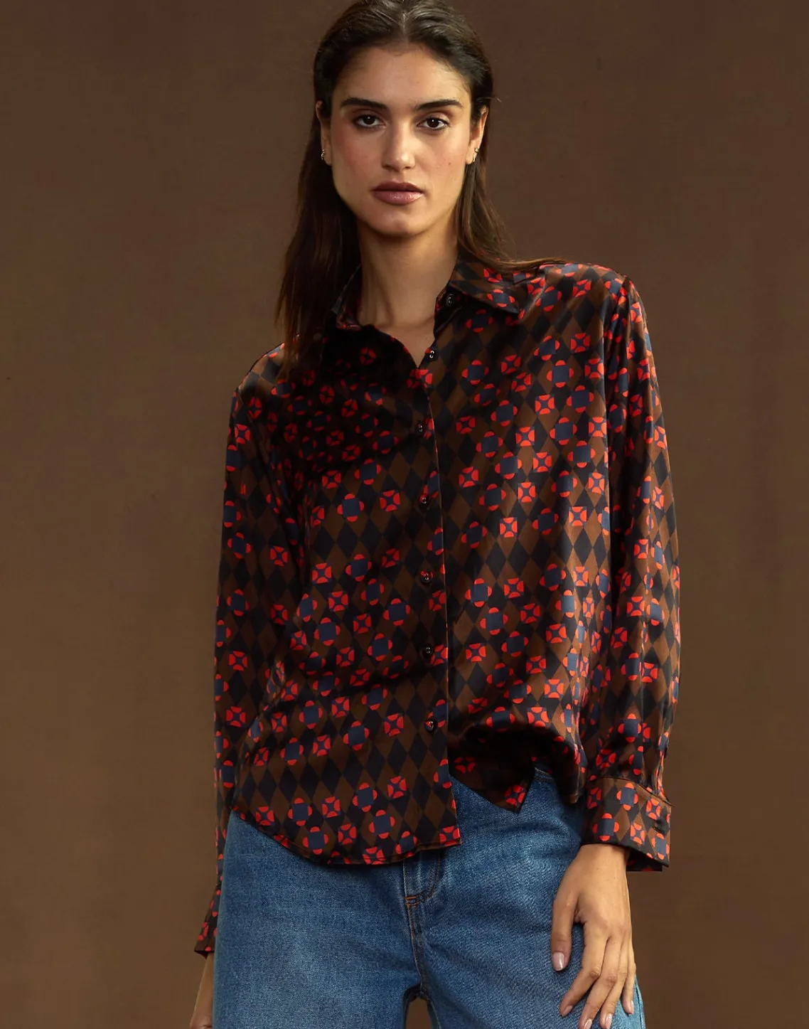 Cynthia Rowley Collectible Silk Shirt GEOBLRD Fashion