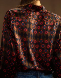 Cynthia Rowley Collectible Silk Shirt GEOBLRD Fashion