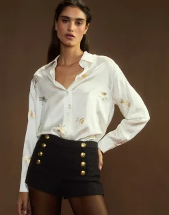 Cynthia Rowley Collectible Silk Shirt WHGLD Fashion