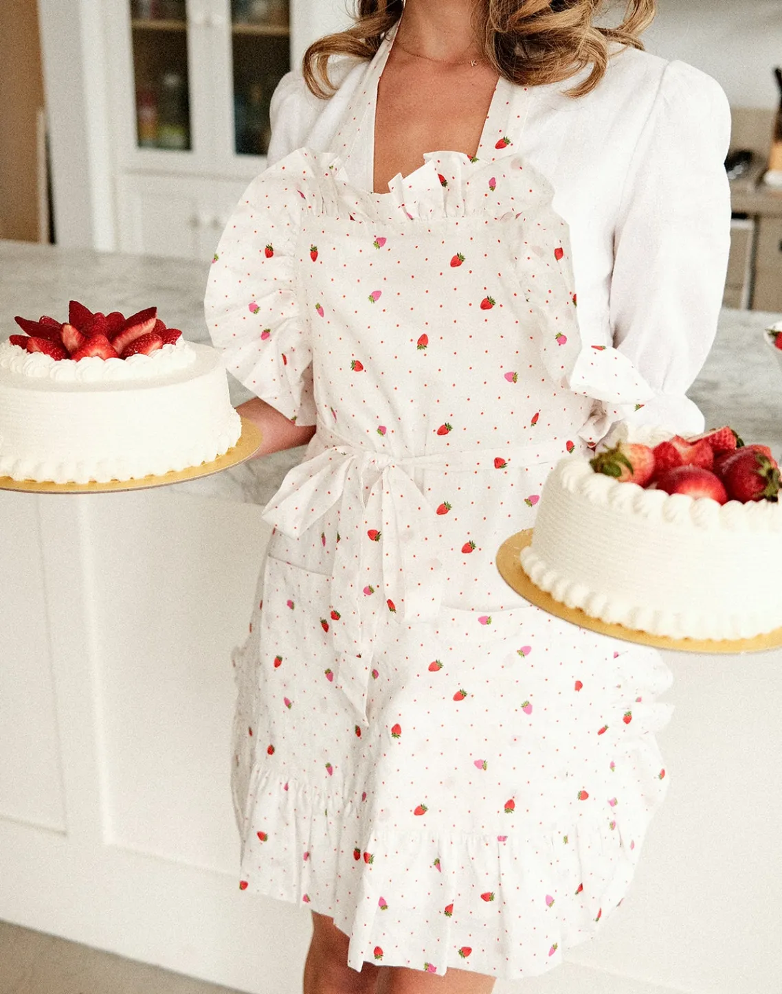 Cynthia Rowley CR x Kit Ruffle Apron White Sale