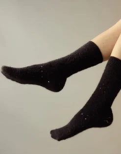Cynthia Rowley Crochet Wool Socks BLACK Best