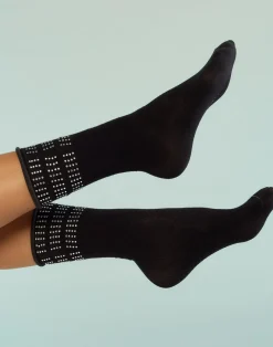 Cynthia Rowley Crystal Sport Socks BLACK Clearance