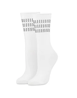 Cynthia Rowley Crystal Sport Socks WHTBLK New
