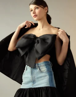 Cynthia Rowley Cupid's Bow Bandeau BLACK New