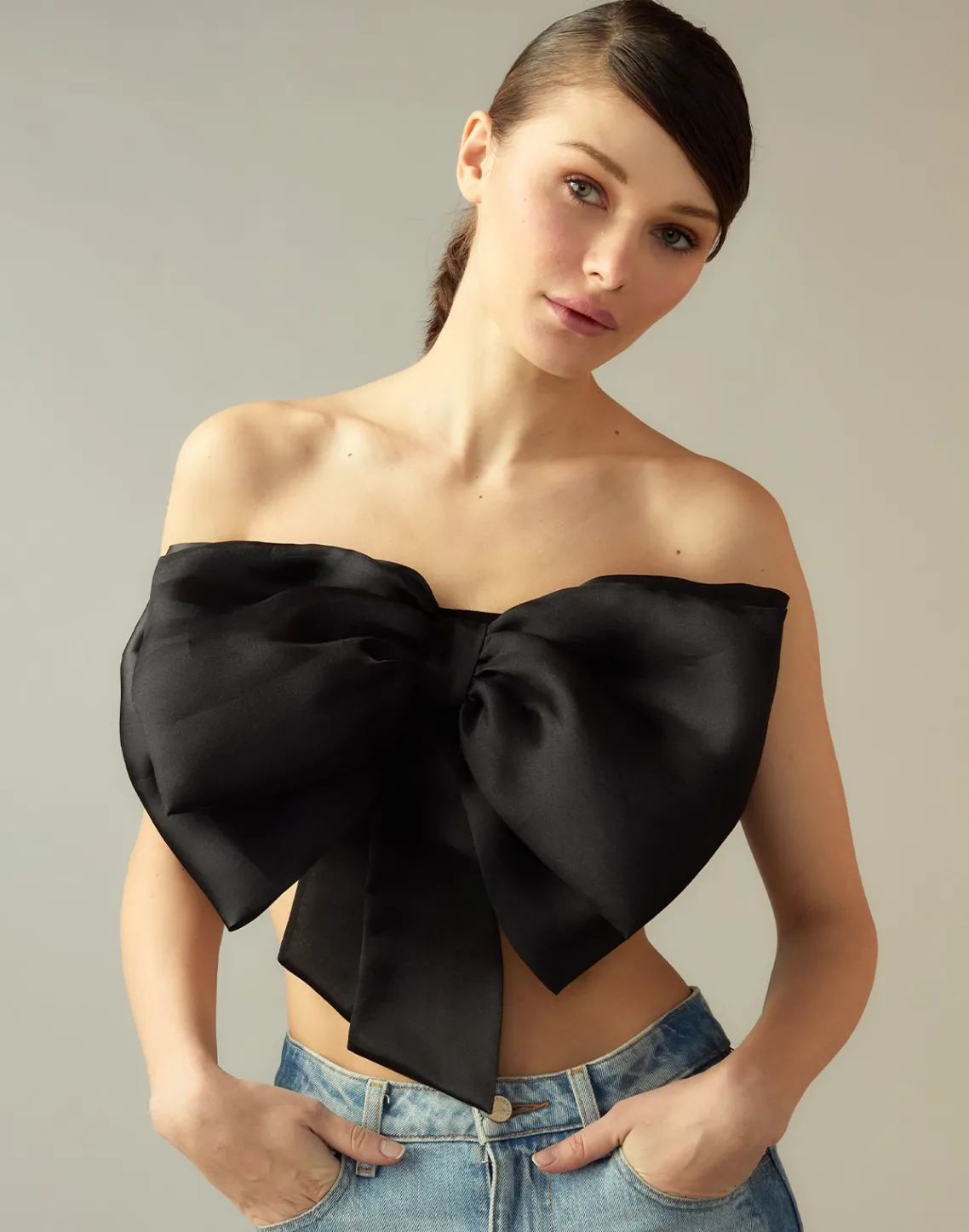 Cynthia Rowley Cupid's Bow Bandeau BLACK New