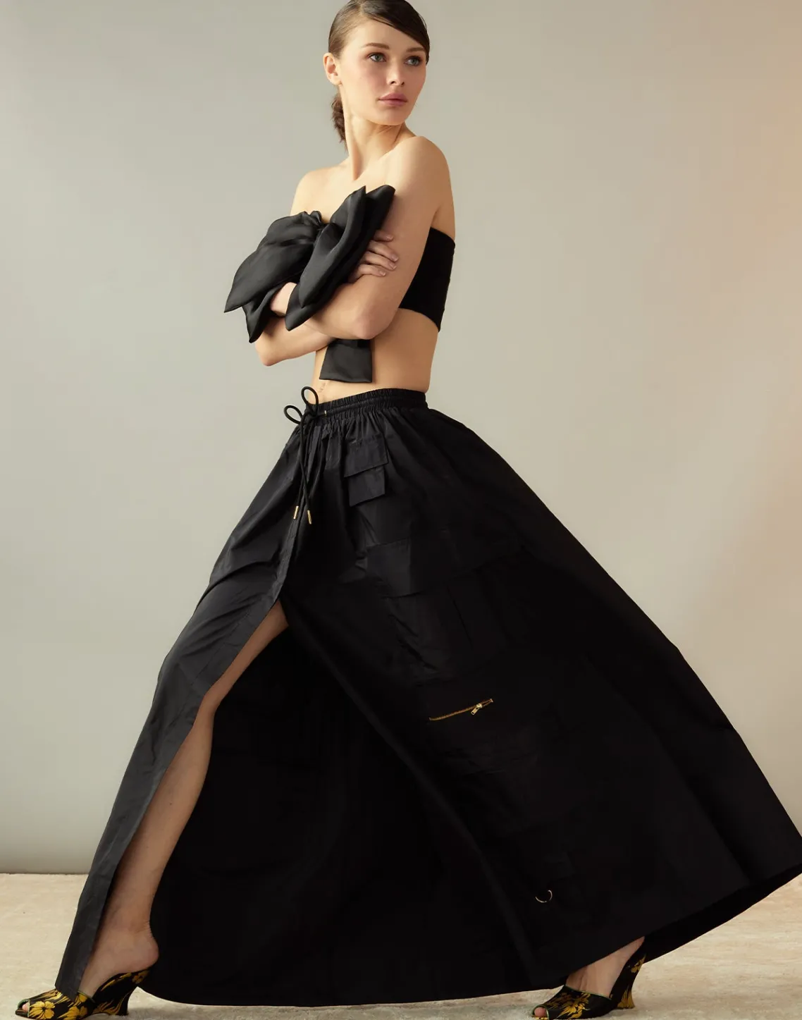 Cynthia Rowley Cupid's Bow Bandeau BLACK New