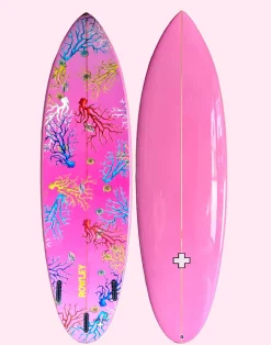 Cynthia Rowley Custom 7' Surfboard - Gradient Corals Discount