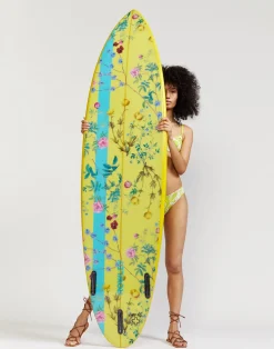 Cynthia Rowley Custom 7' Surfboard - Yellow Garden Floral Online