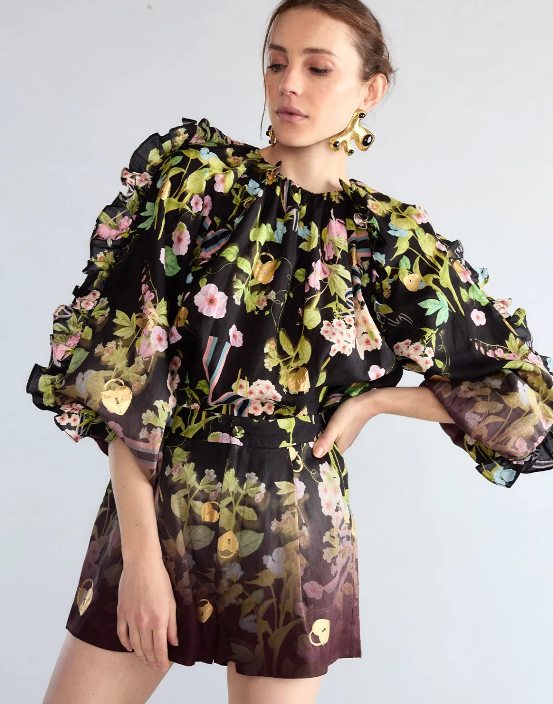 Cynthia Rowley Dawn Blouse BLKMT Hot