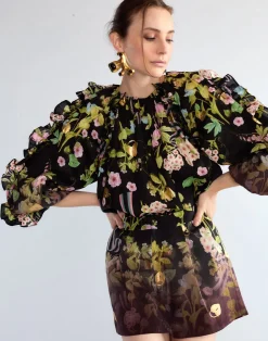 Cynthia Rowley Dawn Blouse BLKMT Hot