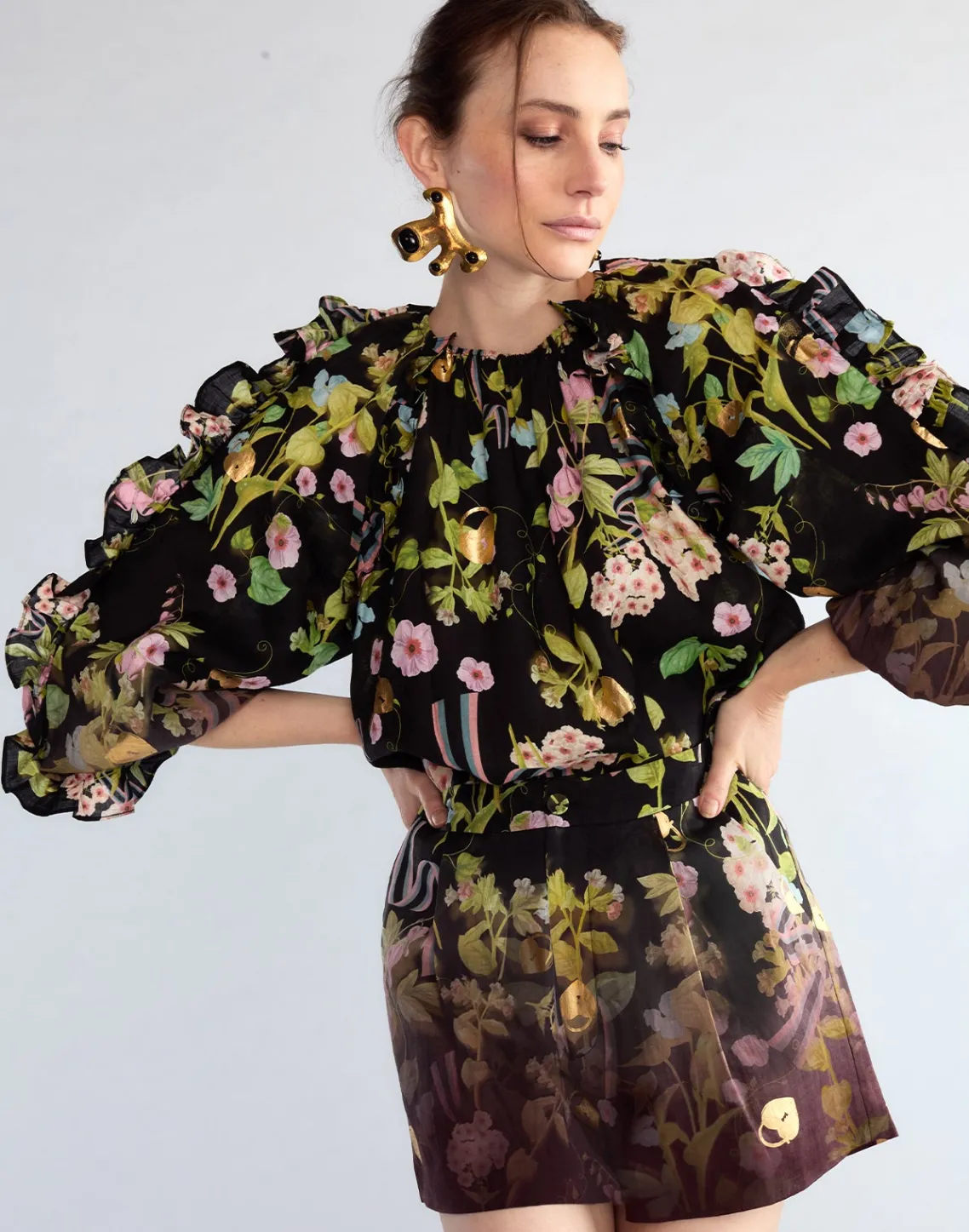 Cynthia Rowley Dawn Blouse BLKMT Hot