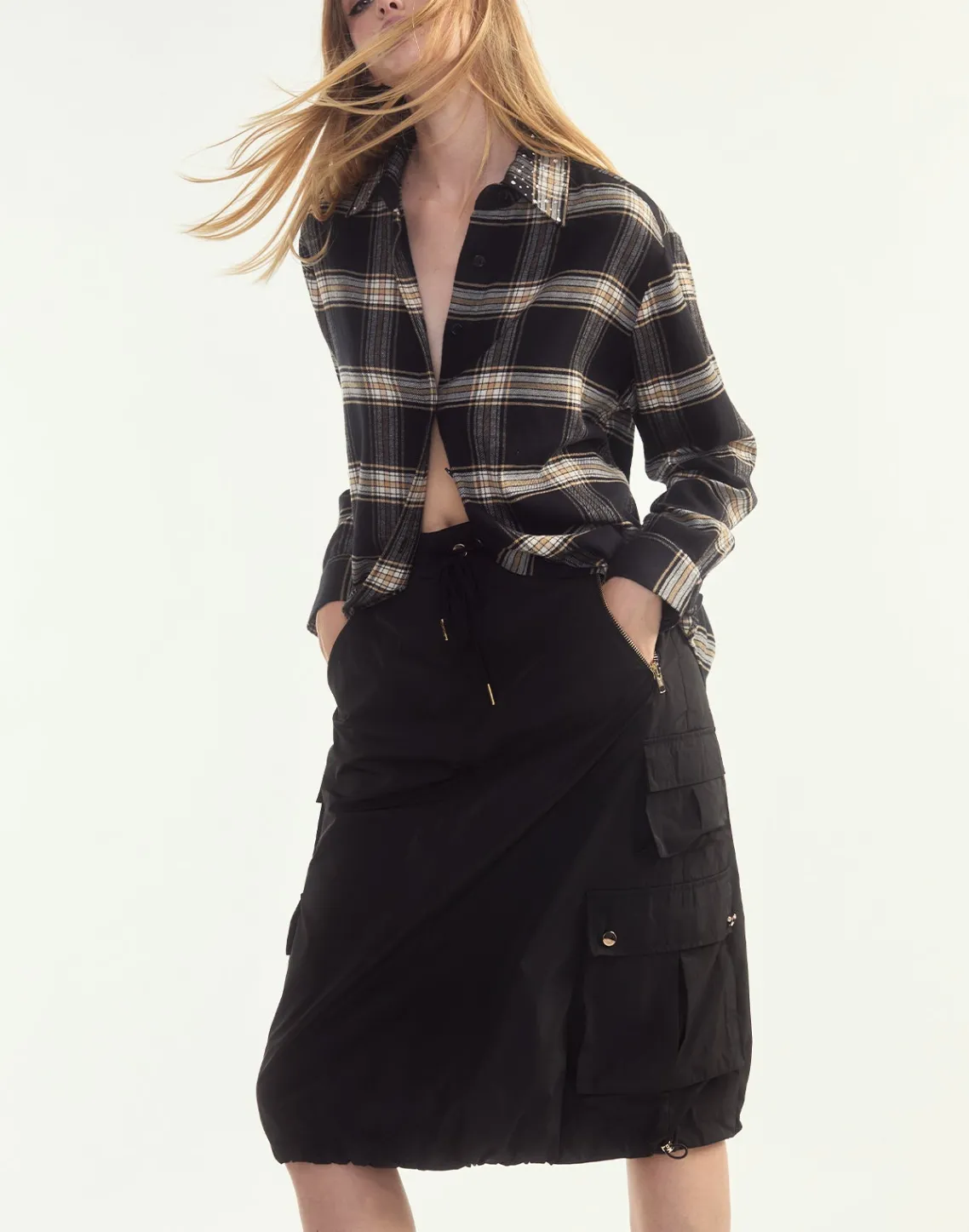 Cynthia Rowley Deep Pockets Skirt BLACK Fashion