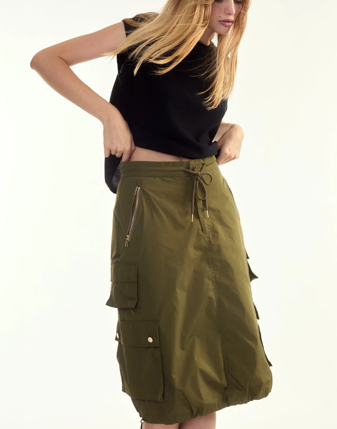 Cynthia Rowley Deep Pockets Skirt DRKGR New