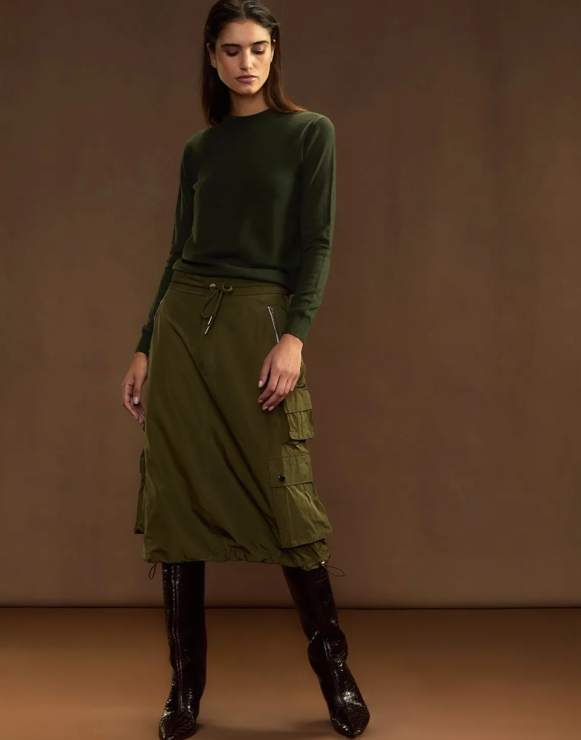 Cynthia Rowley Deep Pockets Skirt DRKGR New