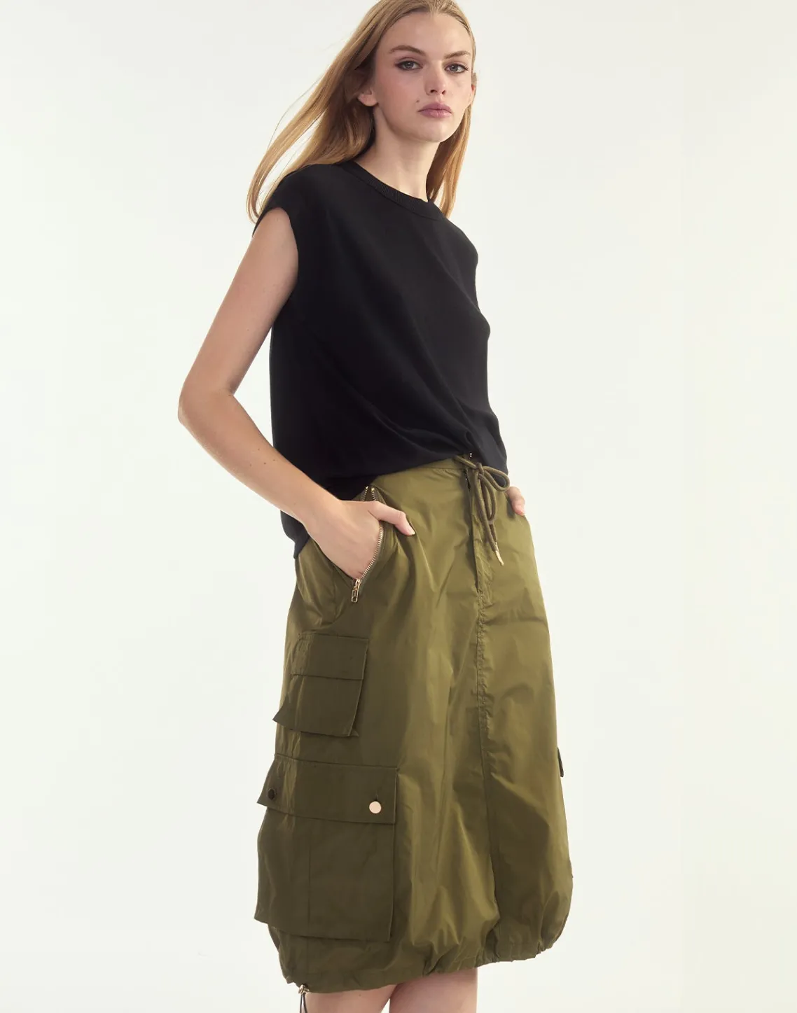 Cynthia Rowley Deep Pockets Skirt DRKGR New