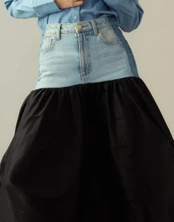 Cynthia Rowley Denim Taffeta Skirt BLACK Online