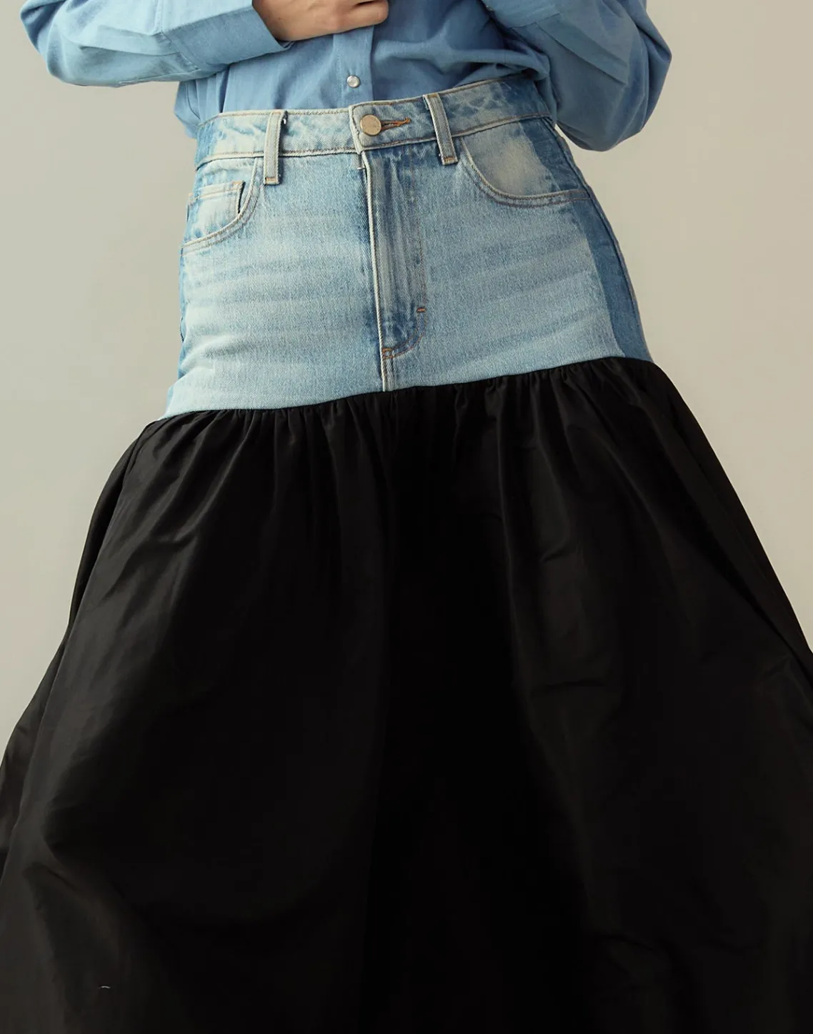Cynthia Rowley Denim Taffeta Skirt BLACK Online
