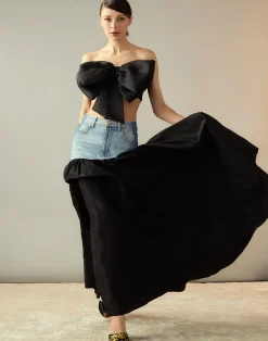 Cynthia Rowley Denim Taffeta Skirt BLACK Online