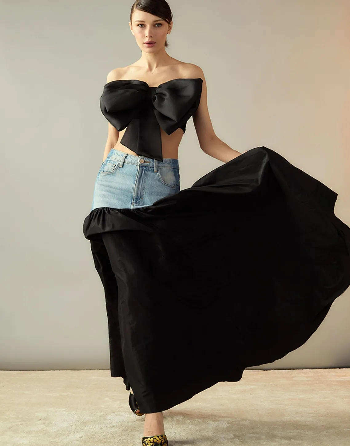 Cynthia Rowley Denim Taffeta Skirt BLACK Online